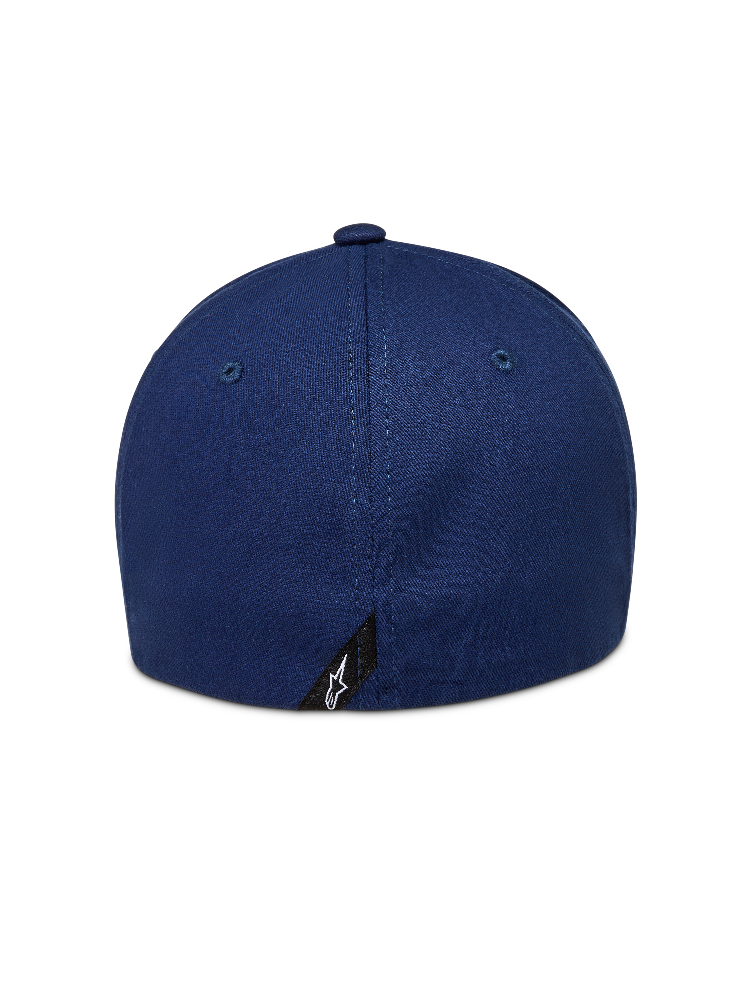 Alpinestars Arclight Hat, blå kasket til sportstøj, set bagfra med flex back og lille Astars-logoetiket.