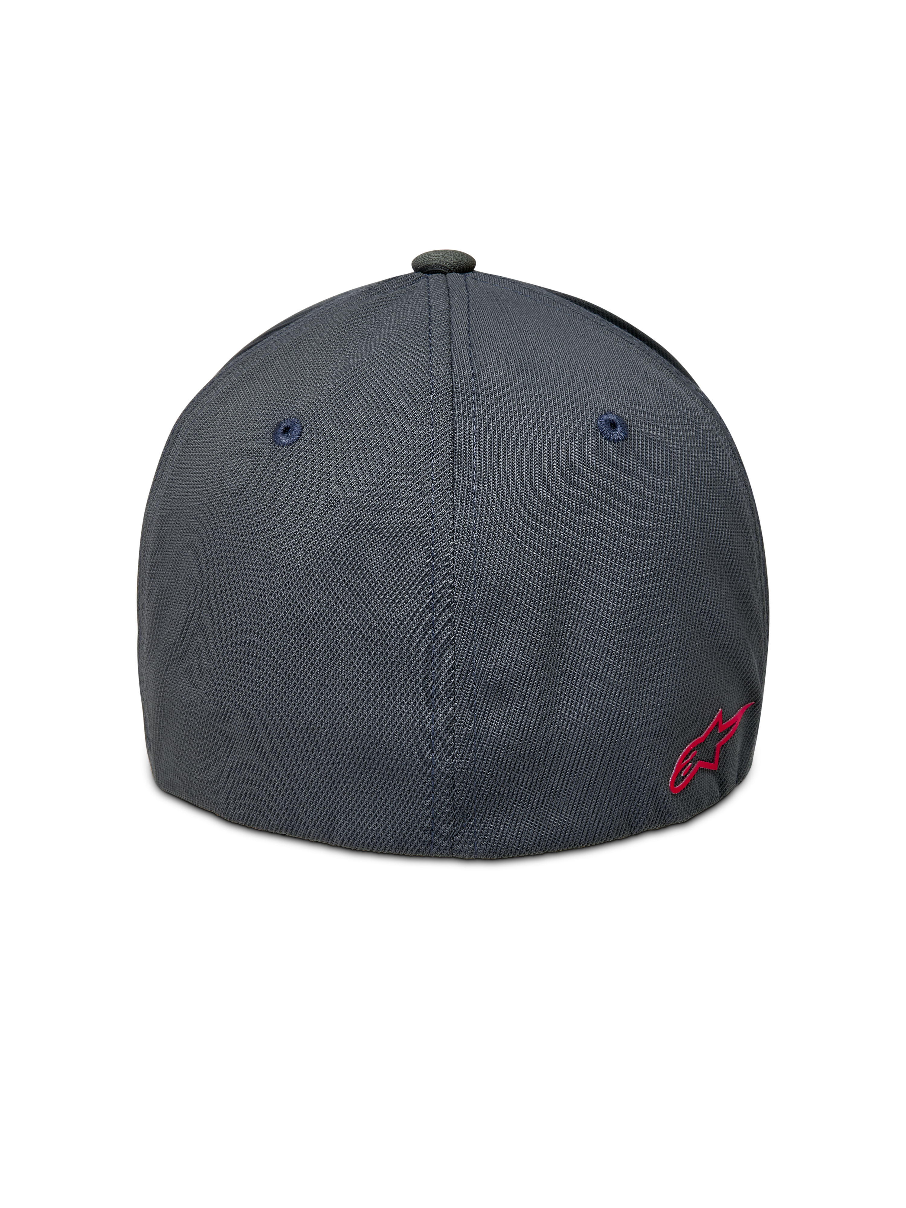 Alpinestars Points Hat, mørkegrå sportskasket med flex-back set bagfra, fremstillet i nylon tactel med et rødt logo på bagsiden.