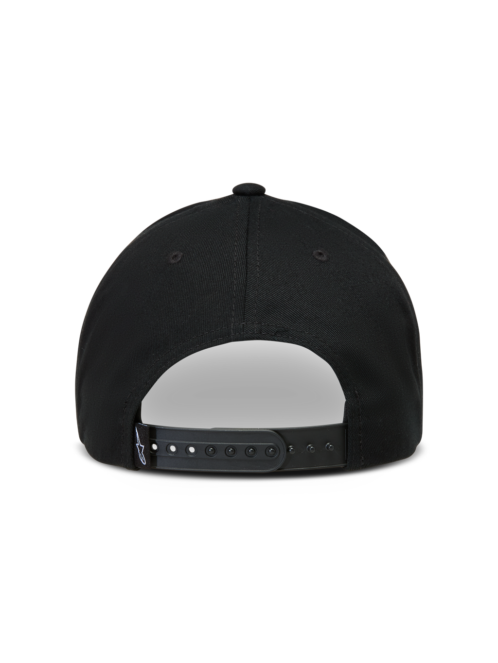 Alpinestars Combo Logo Snapback Hat, sort kasket set bagfra med justerbar snapback-lukning og vævet logomærke.