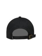 Alpinestars Dylan Dad Hat, sort twillkasket til sportstøj set bagfra med justerbar remlukning og metalspænde.