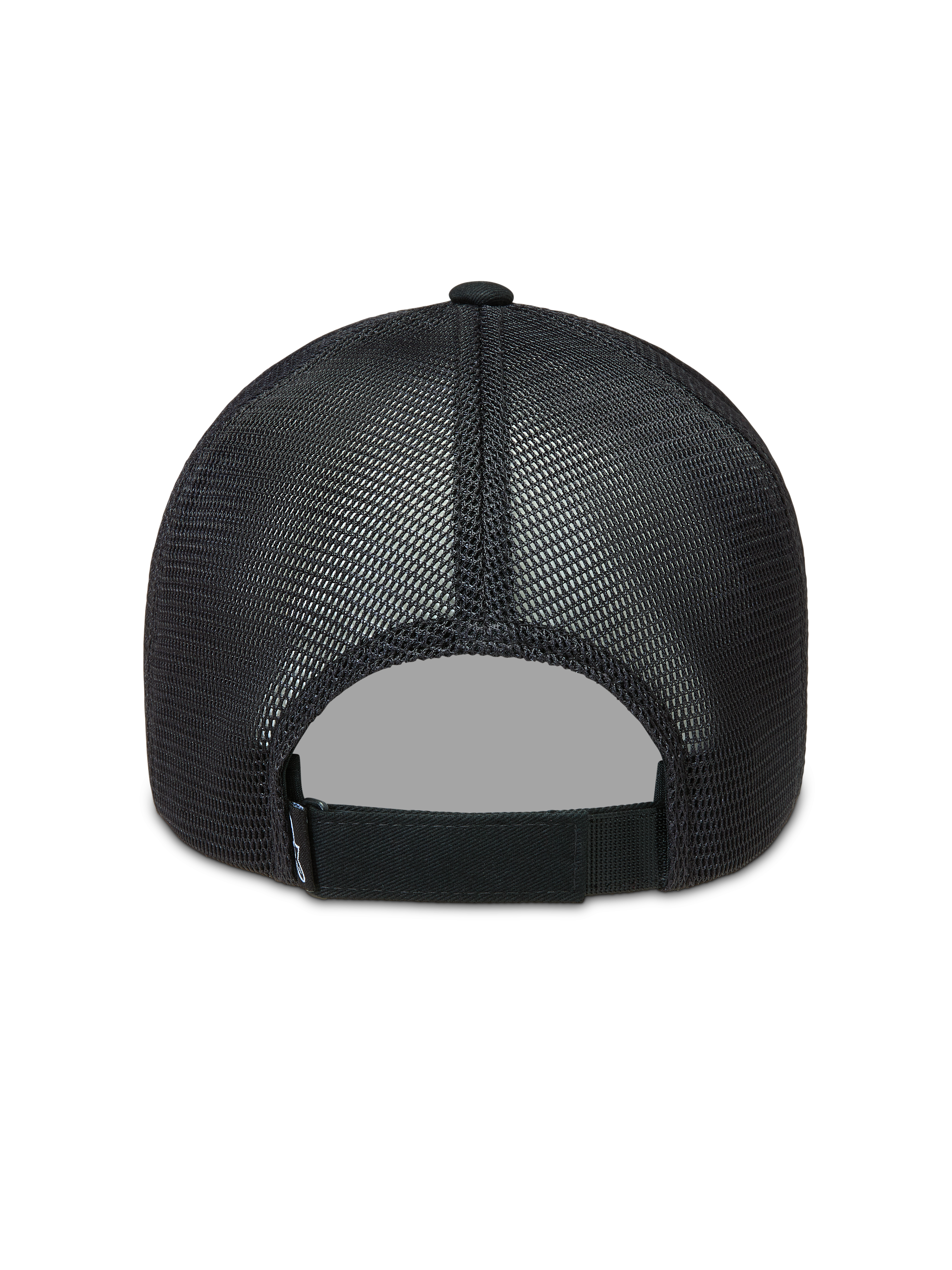 Alpinestars Augment Trucker cap, sort kasket set bagfra med diamantnet i polyester og justerbar rem.