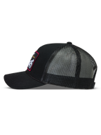 Alpinestars Hemmings Trucker Hat, black sportswear cap with a twill front, breathable mesh back, and curved bill.