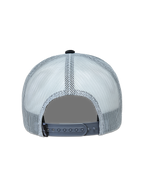 Alpinestars Gravel Trucker cap, grå og sort kasket set bagfra med åndbart mesh og justerbar snapback-lukning.