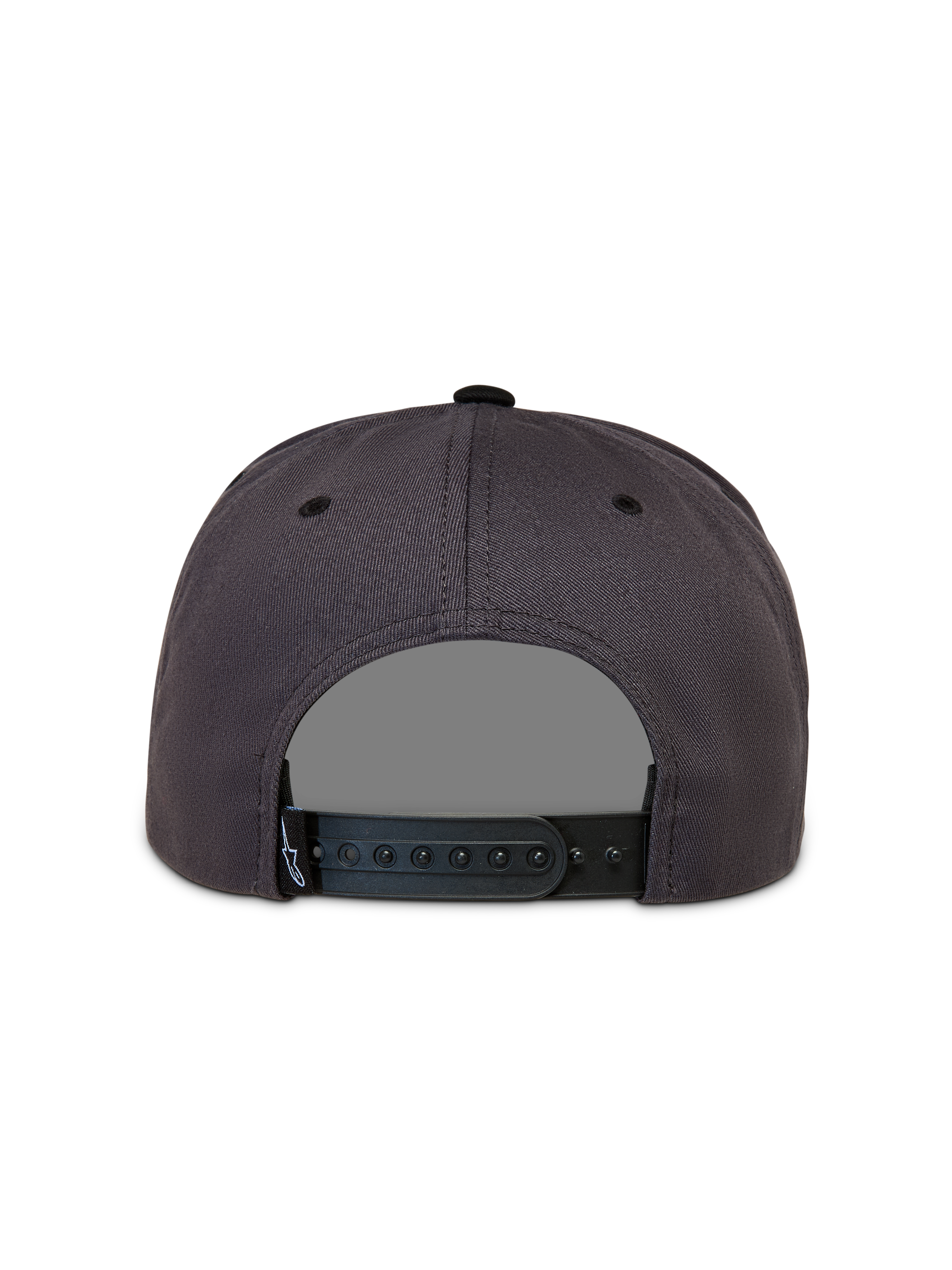 Alpinestars Stadium Snapback Hat, m rkegr  og sort kasket set bagfra med justerbar snapback-lukning.