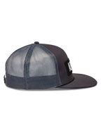 Alpinestars Ten Trucker Hat, mørkegrå trucker cap med åndbar mesh-bagside, flad skygge og struktureret krone, afslappet sportstøj.