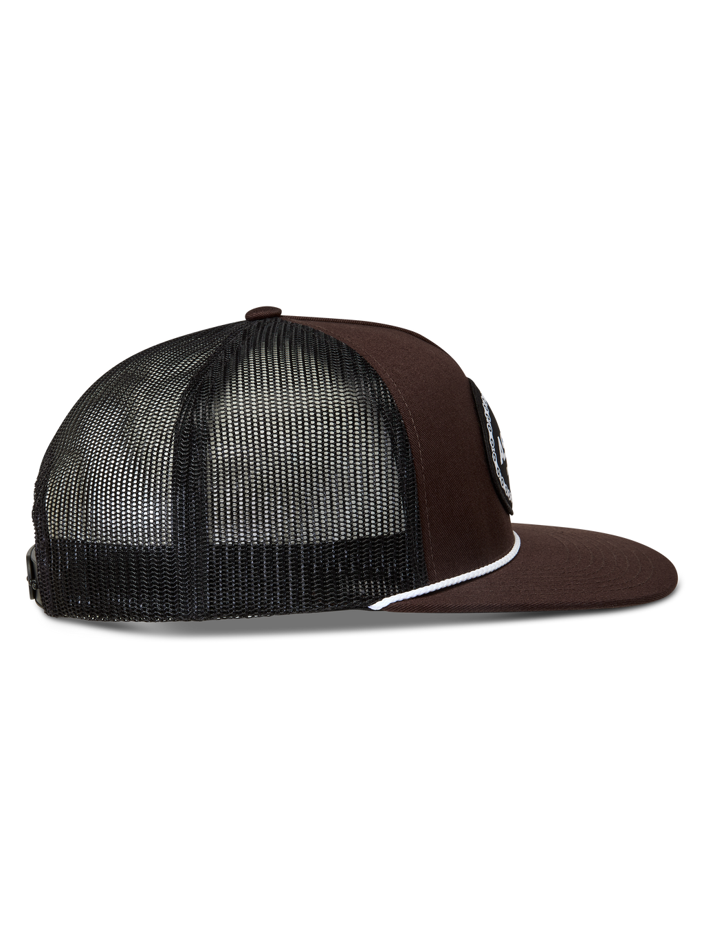 Alpinestars Hotlink Trucker cap, brun og sort kasket med mesh-bagside, flad skygge og hvid snoredetalje.