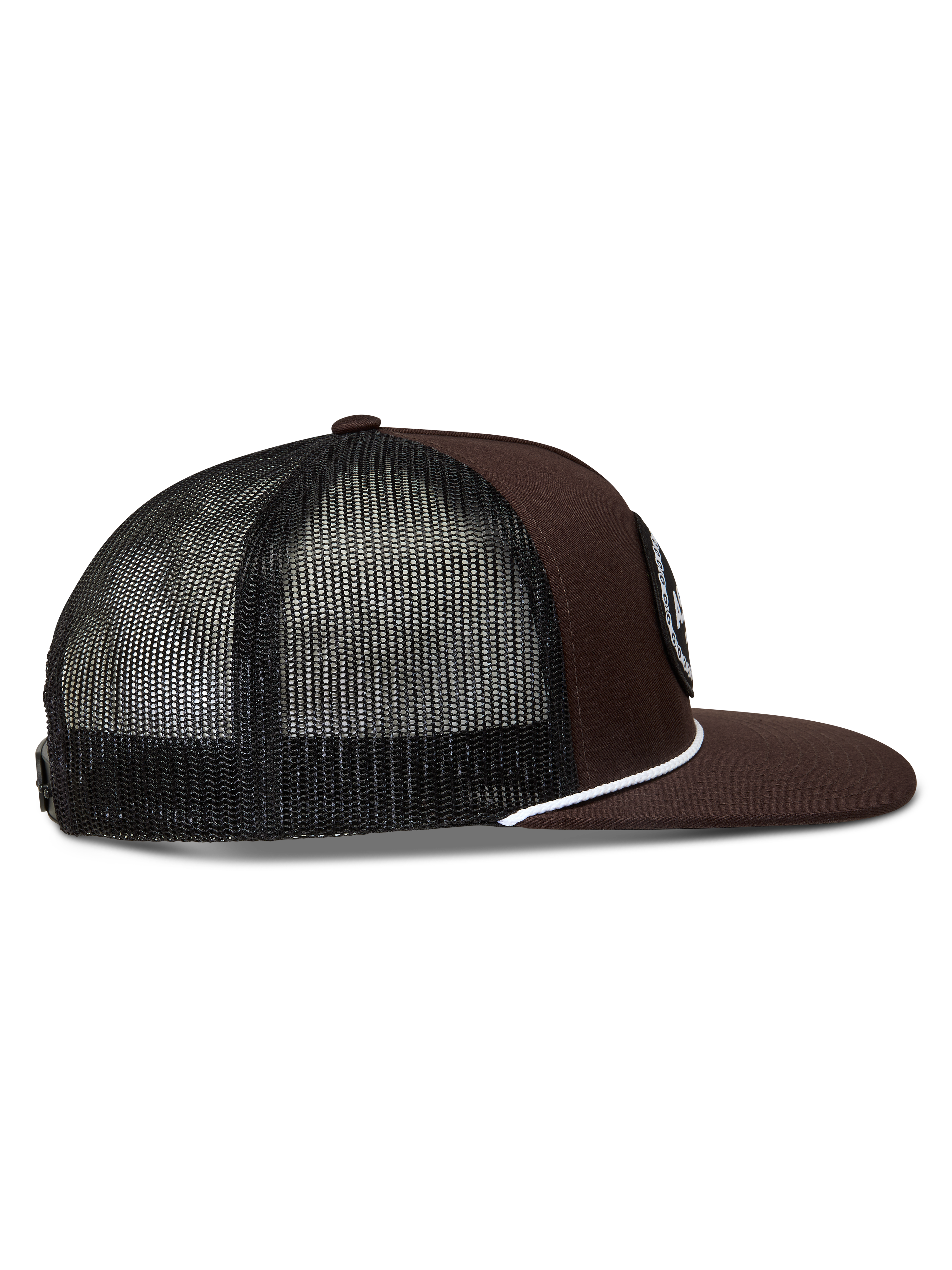 Alpinestars Hotlink Trucker cap, brun og sort kasket med mesh-bagside, flad skygge og hvid snoredetalje.