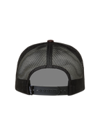 Alpinestars Hotlink Trucker Hat, sort og brun kasket med mesh, set bagfra med justerbar snapback-lukning, motorsport sportstøj.