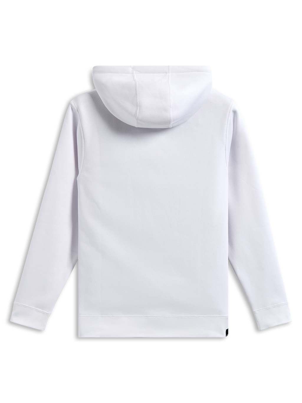 Alpinestars Blaze V3 hættetrøje, set bagfra, ensfarvet hvid, pullover fleece-hættetrøje, lange ærmer med ribkanter ved manchetter og søm, afslappet sportstøj