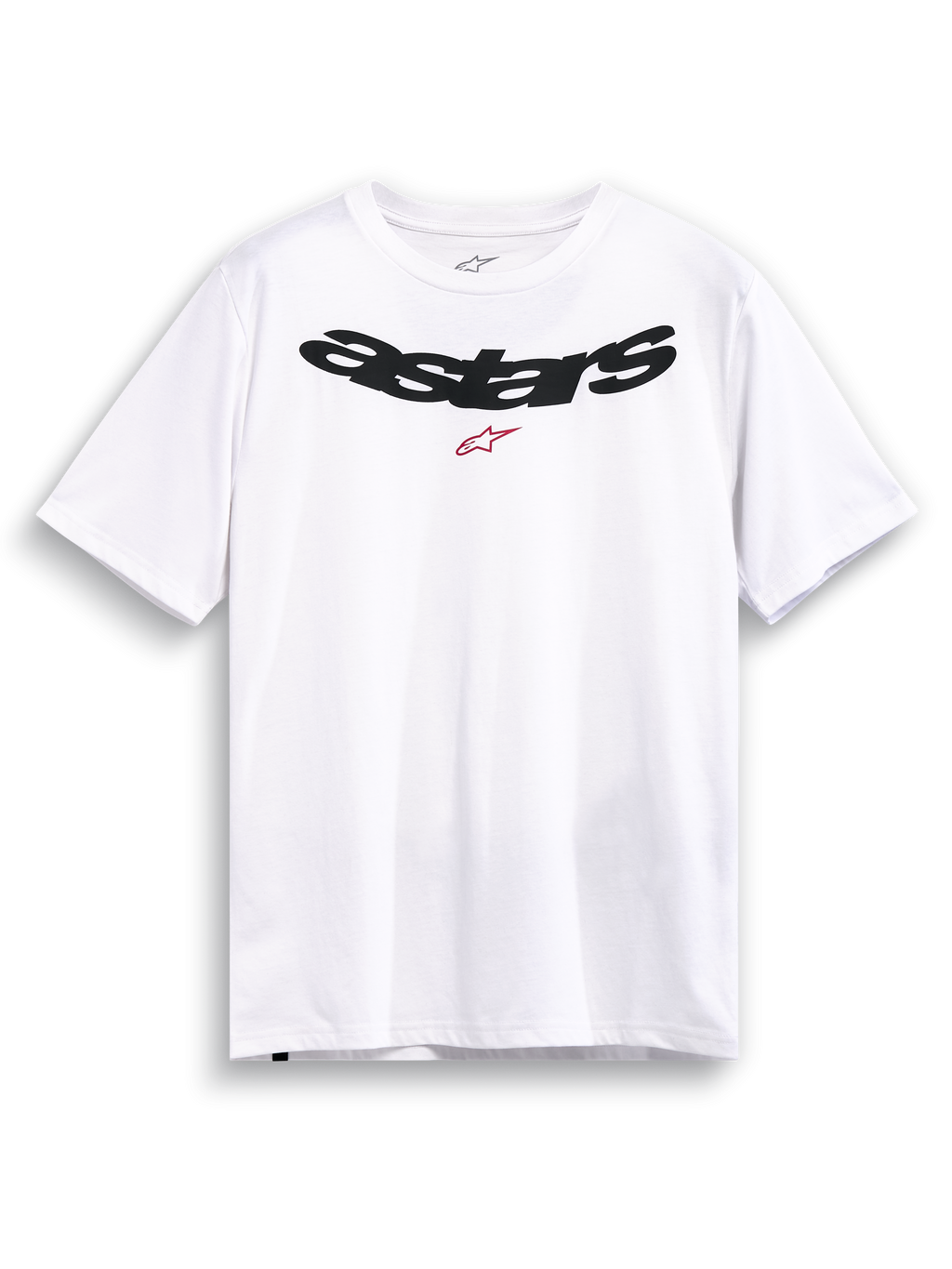 Alpinestars Elliptic CSF Tee, white short-sleeve sportswear t-shirt with a black arched astars logo and red logo graphic on the upper chest