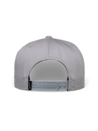 Alpinestars Glphy Hat, Snapback Hat, Gray, back view featuring adjustable snapback closure, black woven logo label, structured crown design for casual streetwear