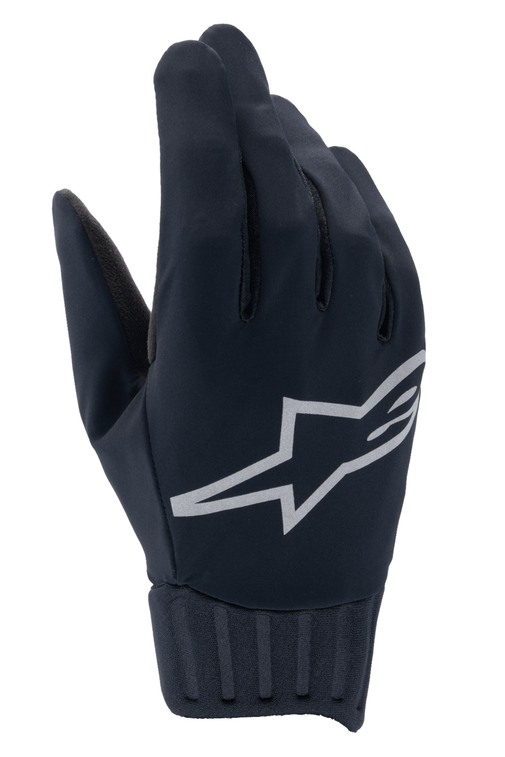 Alpinestars A-Dura Rain Gloves, vandtætte MTB-handsker, sort, stort gråt Alpinestars stjernelogo, rillet neoprenmanchet, glat stofkonstruktion til cykling i alt slags vejr
