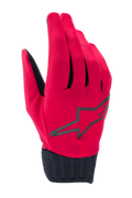 Alpinestars A-Dura Rain Gloves, vandtætte MTB-cykelhandsker, rød fluo og sort, med sort stjernelogo på håndryggen, ribbet sort neoprenmanchet, strømlinet lavprofil-design til cykling i al slags vejr