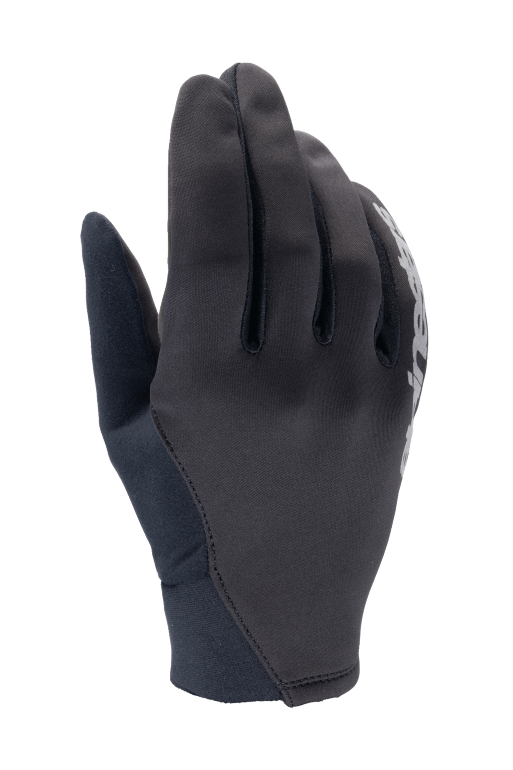 Alpinestars A-Dura Thermal-handsker, sorte mountainbike-handsker, fleksibel stofkonstruktion med hvide logodetaljer, neoprenmanchet, designet til vindbeskyttelse i koldt vejr