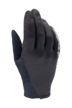 Alpinestars A-Dura Thermal-handsker, sorte mountainbike-handsker, fleksibel stofkonstruktion med hvide logodetaljer, neoprenmanchet, designet til vindbeskyttelse i koldt vejr