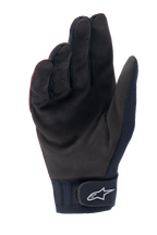 Alpinestars A-Dura Thermal handsker, MTB-handsker, mørkerød og sort, håndfladevisning der viser syntetisk ruskind, neoprenmanchet med krog-og-løkke-strop og hvidt Astar-logo, designet til mountainbike-kørsel i koldt vejr
