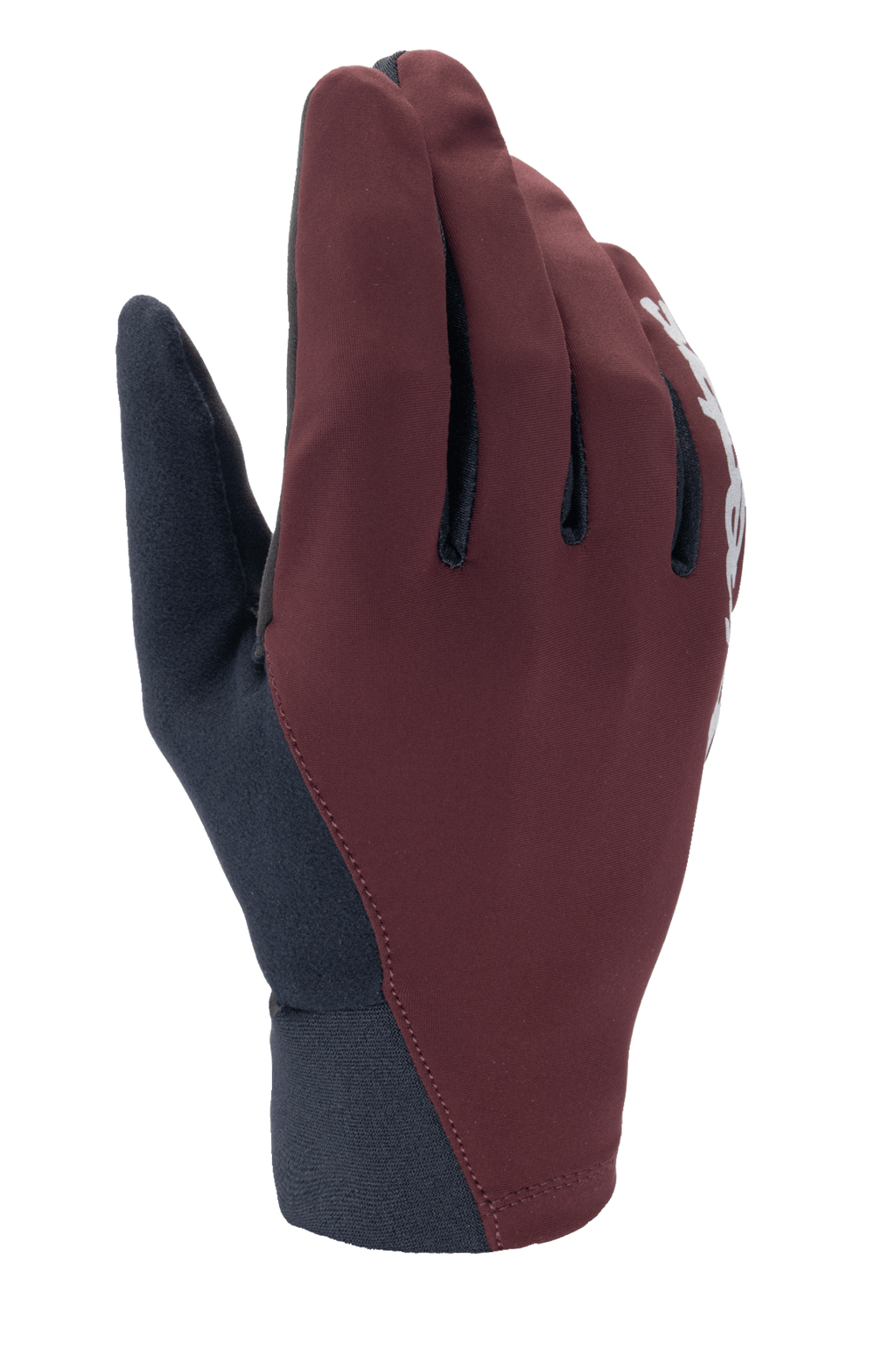 Alpinestars A-Dura Thermal handsker, MTB-vinterhandsker, mørkerød og sort, med vindblokerende yderskal og neoprenmanchet, hvid logodetalje, termisk isolering til kørsel i koldt vejr