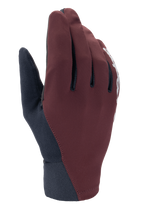 Alpinestars A-Dura Thermal handsker, MTB-vinterhandsker, mørkerød og sort, med vindblokerende yderskal og neoprenmanchet, hvid logodetalje, termisk isolering til kørsel i koldt vejr