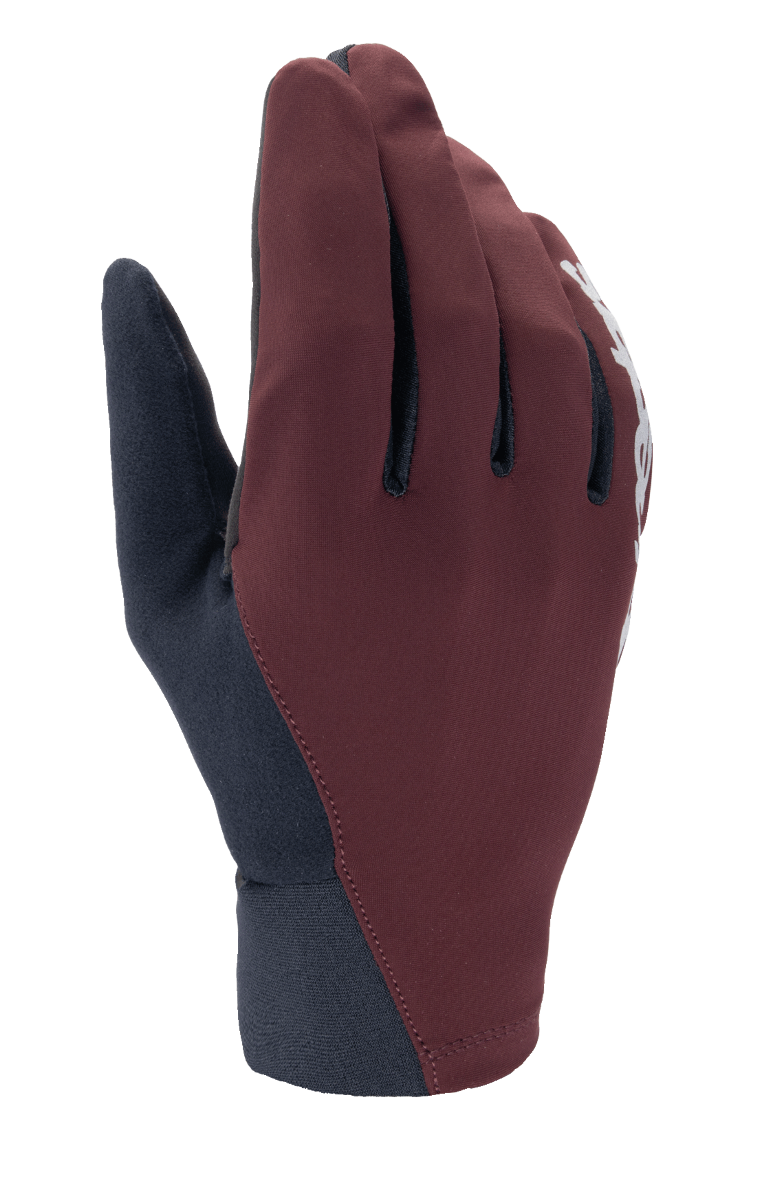 Alpinestars A-Dura Thermal handsker, MTB-vinterhandsker, mørkerød og sort, med vindblokerende yderskal og neoprenmanchet, hvid logodetalje, termisk isolering til kørsel i koldt vejr