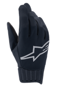 Alpinestars Stella A-Dura Rain Gloves, vandtætte MTB-handsker til damer, sort med sølvreflekterende logo, ribbet neoprenmanchet, vindafvisende materiale, højtydende cykeludstyr