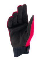 Alpinestars Stella A-Dura Rain handsker til damer, Red Fluo og sort, håndfladevisning med syntetisk ruskindshåndflade, ribstrikket neoprenmanchet med krog-og-løkke håndledslukning, vandtætte cykelhandsker