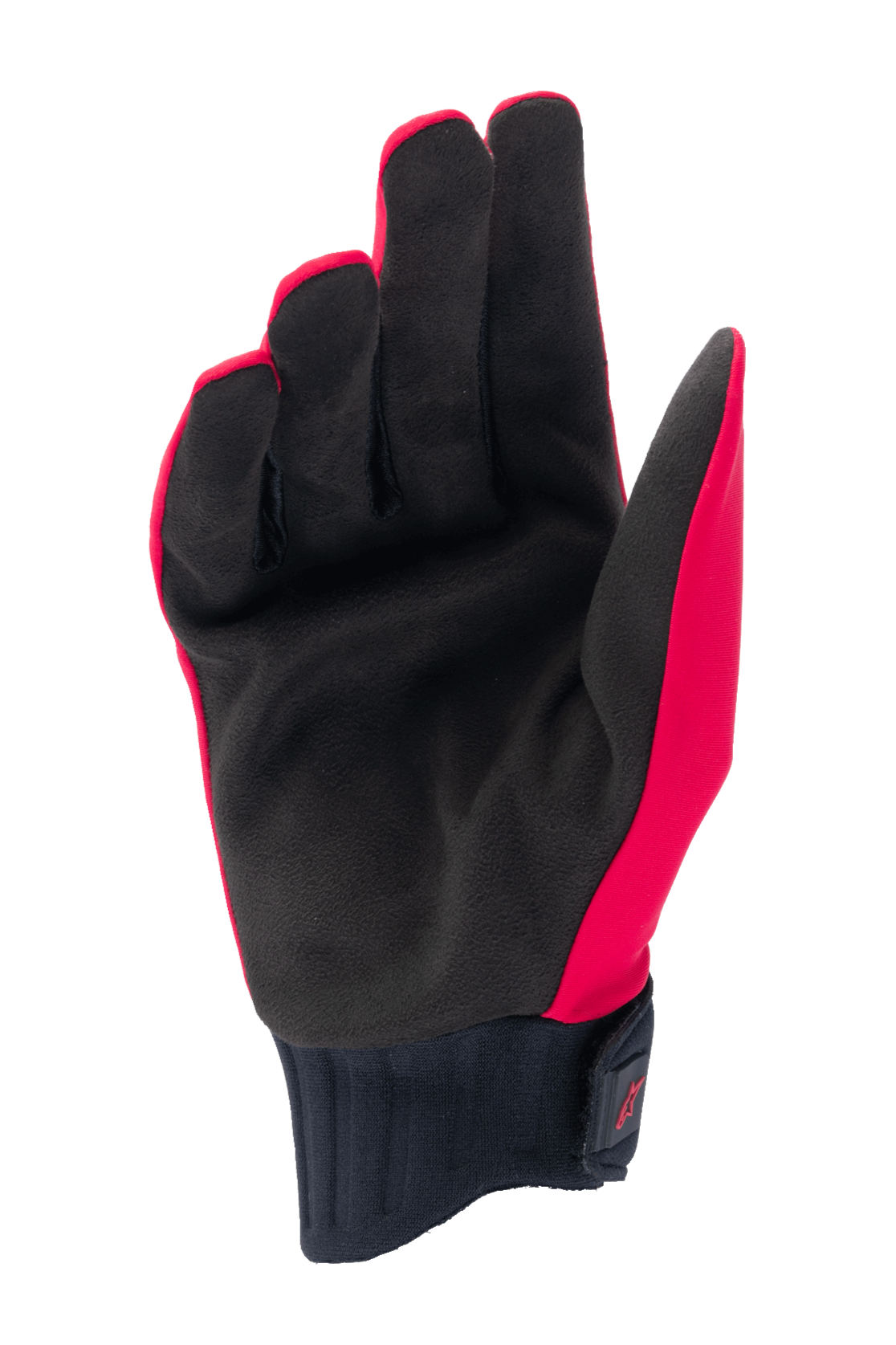 Alpinestars Stella A-Dura Rain handsker til damer, Red Fluo og sort, håndfladevisning med syntetisk ruskindshåndflade, ribstrikket neoprenmanchet med krog-og-løkke håndledslukning, vandtætte cykelhandsker
