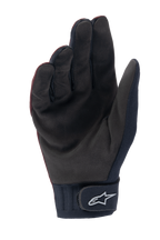 Alpinestars Stella A-Dura Thermal handsker, MTB-handsker til damer, mørk bordeaux og sort, håndfladevisning der viser syntetisk ruskindsmateriale, neoprenmanchet med velcrolukning og hvidt Alpinestars-logo, designet til cykling i koldt vejr