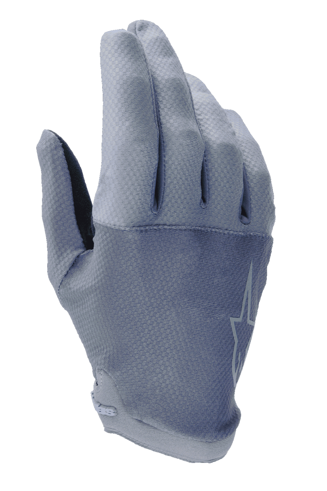 Alpinestars A-Aria handsker, MTB-cykelhandsker, Infinity Blue, med tekstureret gittermønster på den strækbare baghånd, letvægts og fleksibelt lavprofilsdesign, åndbart off-road udstyr