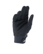 Alpinestars A-Supra Shield handsker, sort, håndfladevisning med perforeret syntetisk ruskind for ventilation, neoprenmanchet med krog og løkke-lukning og hvidt stjernelogo, teknisk udstyr til MTB- og gravity-kørsel