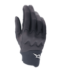 Alpinestars A-Supra Shield handsker, MTB-cykelhandsker, sort, strømlinet design med bølgeformet knoskjoldsmønster, hvidt stjernelogo på neoprenmanchetten, fleksibel og holdbar konstruktion