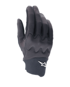 Alpinestars A-Supra Shield handsker, MTB-cykelhandsker, sort, strømlinet design med bølgeformet knoskjoldsmønster, hvidt stjernelogo på neoprenmanchetten, fleksibel og holdbar konstruktion