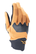 Alpinestars A-Supra handsker, mountainbike-handsker, mørk guld og sort, fleksibel spandex-overdel med neopren-manchet, med orange stjerne-logo, holdbart off-road cykeludstyr