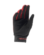 Alpinestars Stella A-Dura handsker til damer, mountainbikehandsker, bordeaux og sort, håndfladevisning med syntetisk ruskindsgreb, neoprenmanchet med krog og løkke-lukning, rødt Alpinestars-logo