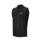 Alpinestars A-Dura Thermal Vest, sort cykelvest, med gennemgående lynlås foran og lille reflekterende Alpinestars-logo på brystet, sidelommer med lynlås, let isoleret design til mountainbike-kørsel i koldt vejr