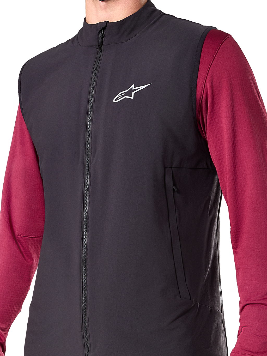 Alpinestars A-Dura Thermal Vest, sort, isoleret cykelvest til herrer, letvægts mountainbike-vest med PrimaLoft ACTIVE-isolering, gennemgående lynlås foran og to lynlåslommer, strømlinet performance-design til kørsel i koldt vejr