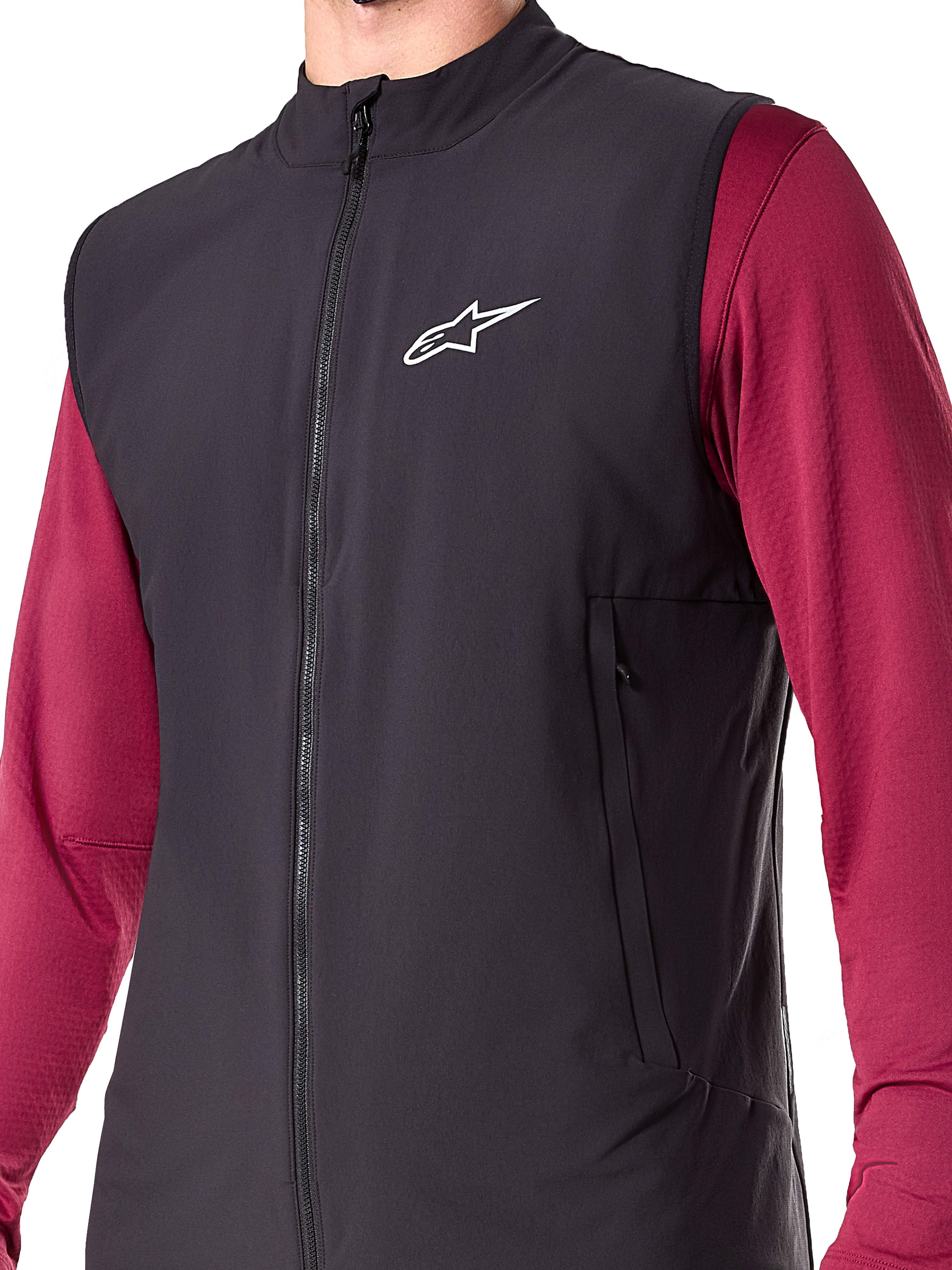 Alpinestars A-Dura Thermal Vest, sort, isoleret cykelvest til herrer, letvægts mountainbike-vest med PrimaLoft ACTIVE-isolering, gennemgående lynlås foran og to lynlåslommer, strømlinet performance-design til kørsel i koldt vejr