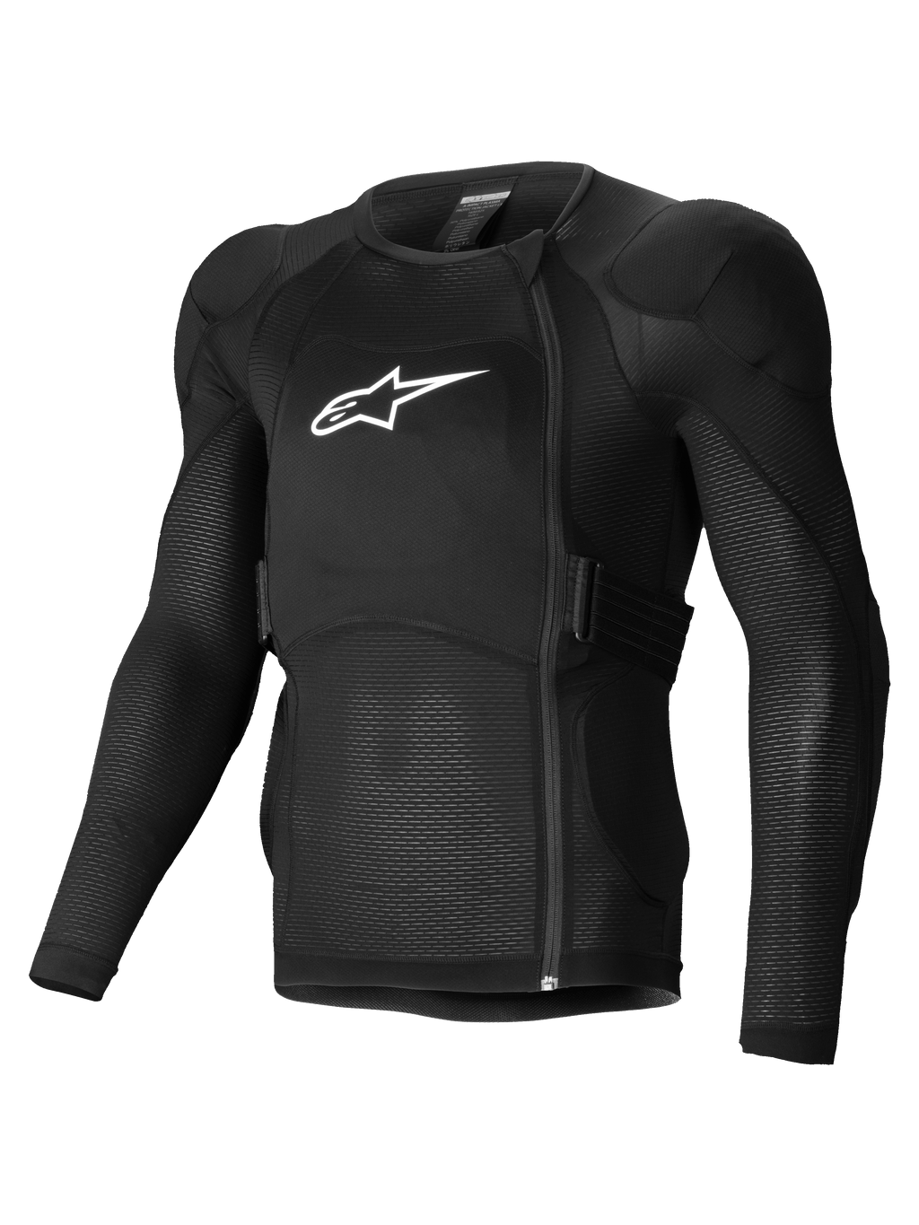 Alpinestars A-Impact Plasma beskyttelsesjakke, langærmet beskyttelsesjakke til mountainbike i sort med hvidt logo, CE-certificeret Nucleon Plasma-beskyttelse og åndbar mesh-konstruktion