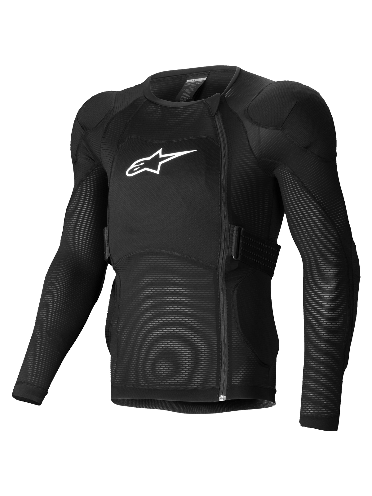 Alpinestars A-Impact Plasma beskyttelsesjakke, langærmet beskyttelsesjakke til mountainbike i sort med hvidt logo, CE-certificeret Nucleon Plasma-beskyttelse og åndbar mesh-konstruktion