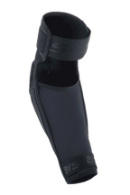 Alpinestars A-Impact Plasma Elite albuebeskytter, sort, med dobbelt strop-lukning, forbøjet ergonomisk design, mesh- og ripstop-tekstilkonstruktion, højtydende beskyttelse til mountainbike-kørsel