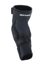 Alpinestars A-Impact Plasma Elite knæbeskytter, knæbeskytter til cykling, sort og hvid, med dobbelt strop-lukkesystem med hvidt Alpinestars-logo, mesh-paneler og et ergonomisk, forbuet design til MTB-beskyttelse