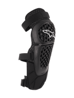 Alpinestars Bionic Plus knæ- og skinnebensbeskyttere, sort, off-road- og MTB-beskyttelse, perforeret bikubemønstret skal med hvidt Alpinestars-logo, dobbelte justerbare remme, 3D-mesh-ventilation, ergonomisk buet design