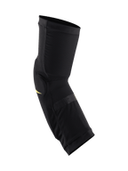Alpinestars Paragon Plus knæbeskyttere, sort og neongul, letvægts slip-on knæbeskytter med åndbart stræknet, ergonomisk forformet design til mountainbike og off-road beskyttelse