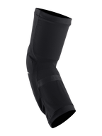 Alpinestars Paragon Plus knæbeskyttere, sort og hvid, slip-on knæbeskytter til mountainbike, åndbar stræknet-konstruktion, kontureret pasform med elastiske manchetter til off-road cykling