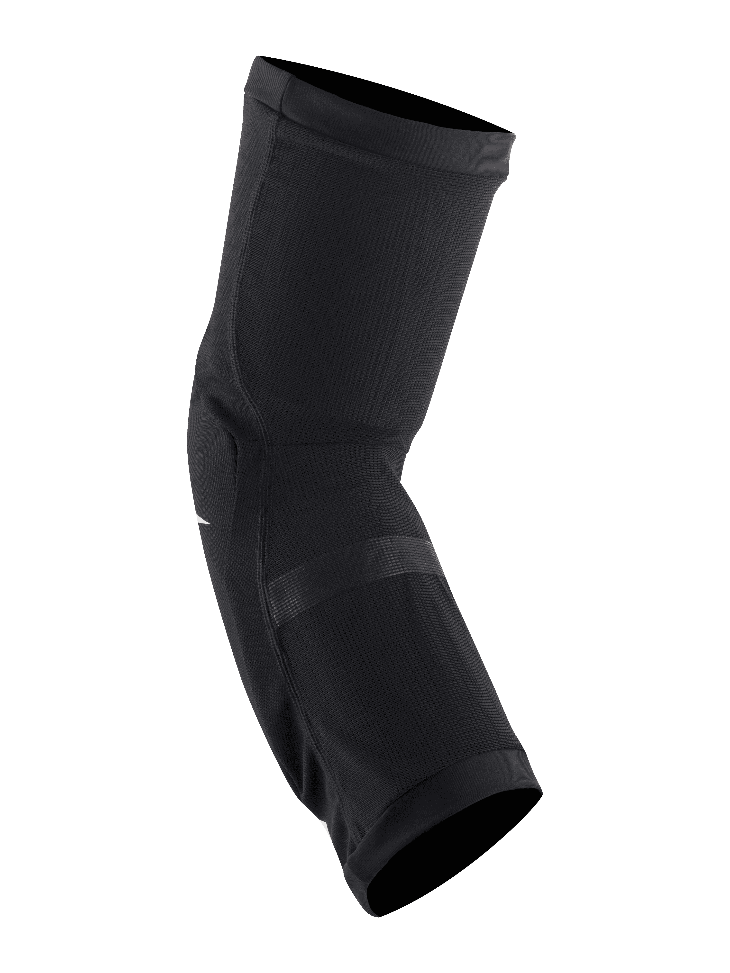 Alpinestars Paragon Plus knæbeskyttere, sort og hvid, slip-on knæbeskytter til mountainbike, åndbar stræknet-konstruktion, kontureret pasform med elastiske manchetter til off-road cykling