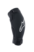 Alpinestars A-Impact Plasma Pro albubeskytter, MTB-beskyttelsesudstyr, sort med hvidt logo, med to justerbare velcroremme og ergonomisk forbøjet design