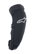 Alpinestars A-Impact Plasma Pro Knee Shin Protectors, mountain bike knee and shin guards, black and white, featuring EN 1621-1 Level 2 certified Nucleon Plasma technology and triple strap closure system