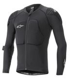 Alpinestars Paragon Lite Protection Jacket - langærmet, MTB-kropsbeskyttelse, sort, åndbar mesh-konstruktion med polstret bryst og skuldre, lynlås foran, hvidt stjerne-logo på brystet, letvægts og tætsiddende design