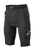 Alpinestars Paragon Lite Protection Shorts, MTB-beskyttelsesshorts, sort, letvægts åndbar mesh-konstruktion med perforeret stof, polstring på hofter og siden af benene, hvidt stjernelogo på linningen og benet, kompressionspasform til terrængående cykling