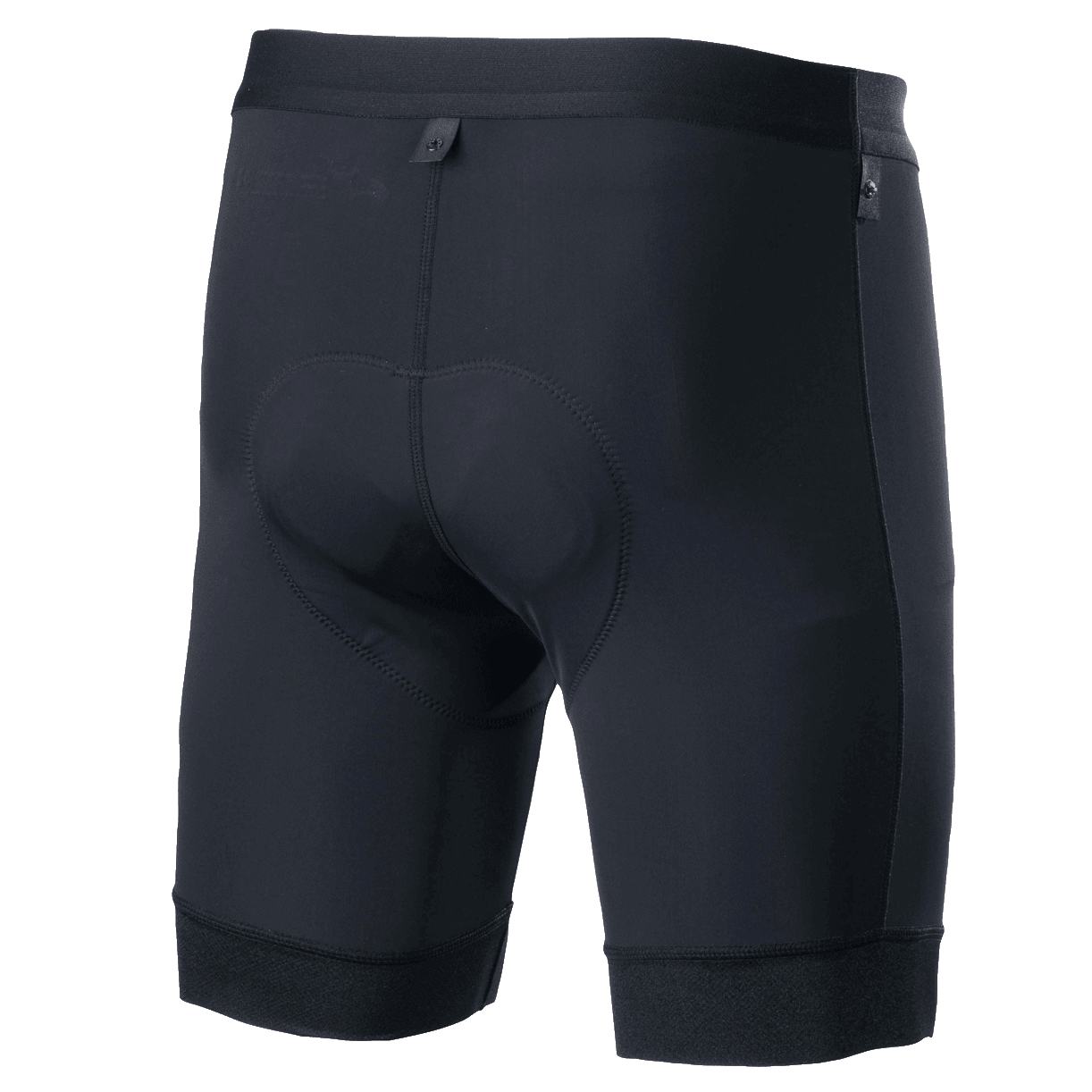 Alpinestars Alps Inner Shorts, indershorts til cykling, sort, set bagfra med integreret chamois-polstring, elastisk taljebånd og ergonomisk kompressionspasform til mountainbike
