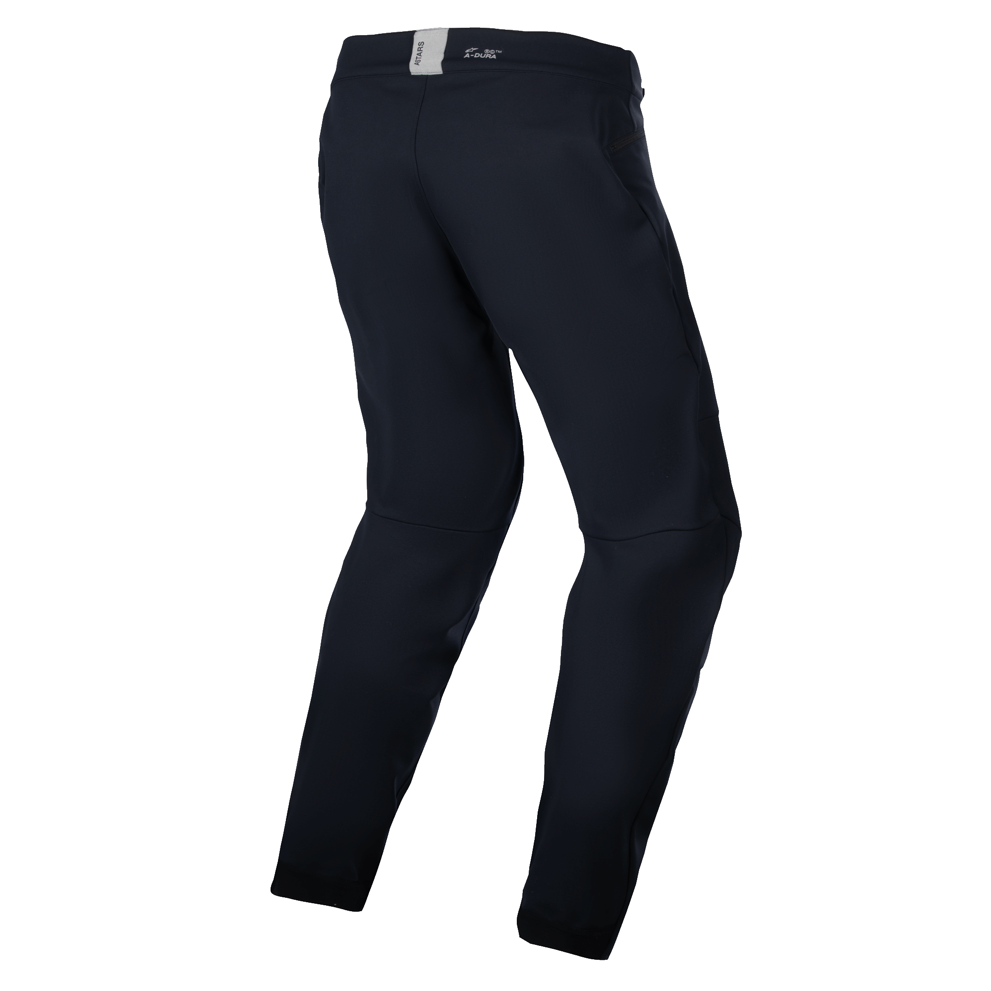 Alpinestars A-Dura Termobukser, MTB-bukser, sort, set bagfra med et forbuet anatomisk design, lille ASTARS-logo på linningen bagpå, minimalistisk stil til trail- og enduro-kørsel